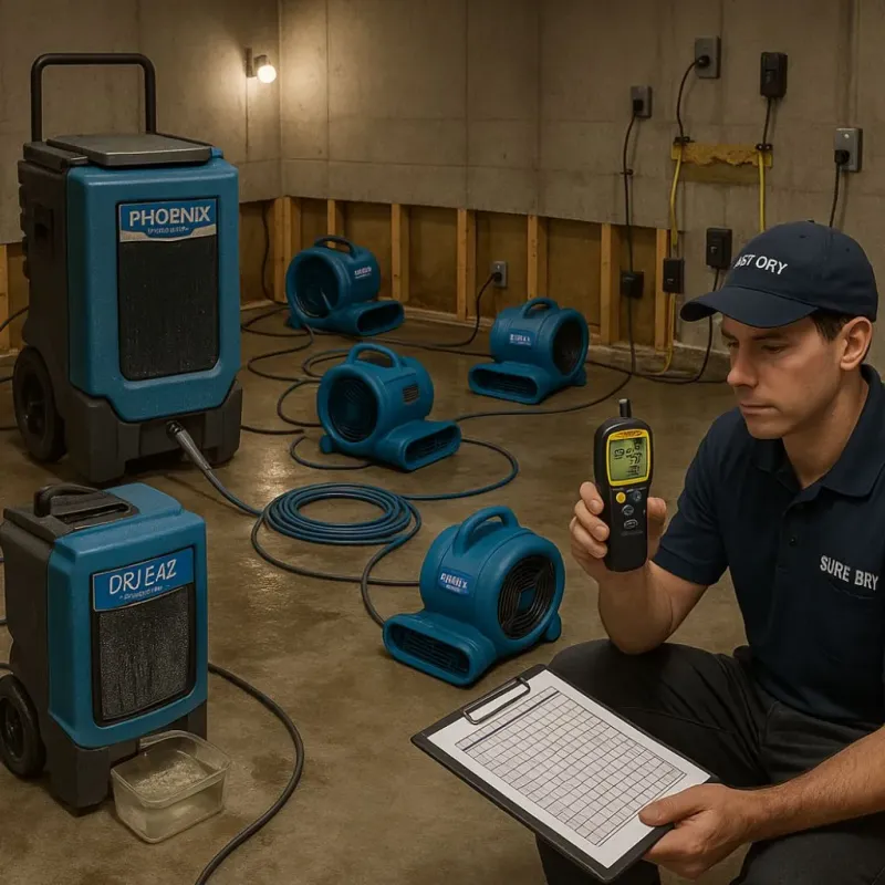 Structural Drying and Dehumidification process in Jessup, PA